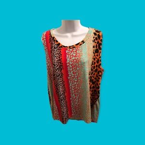 New Woman’s Multicolor Animal Print Plus Blouse 2X